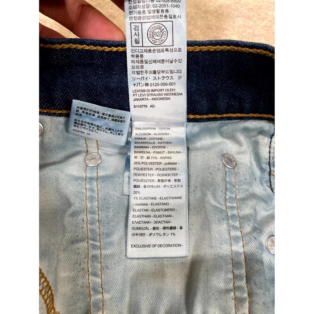 Levi's 505 Regular Jeans Mens 32x30 Blue Denim Cotton Mid Rise Straight Leg - Picture 3 of 16